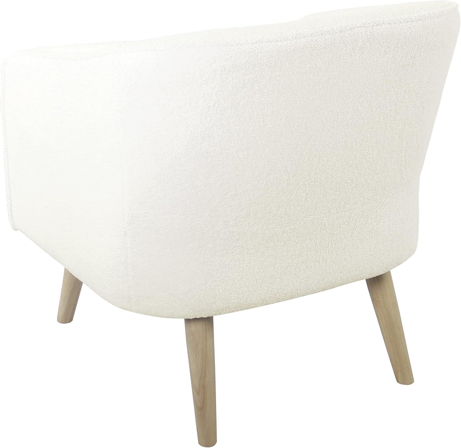 HomePop Sherpa Modern Wood and Fabric Accent Chair in Cream Finish