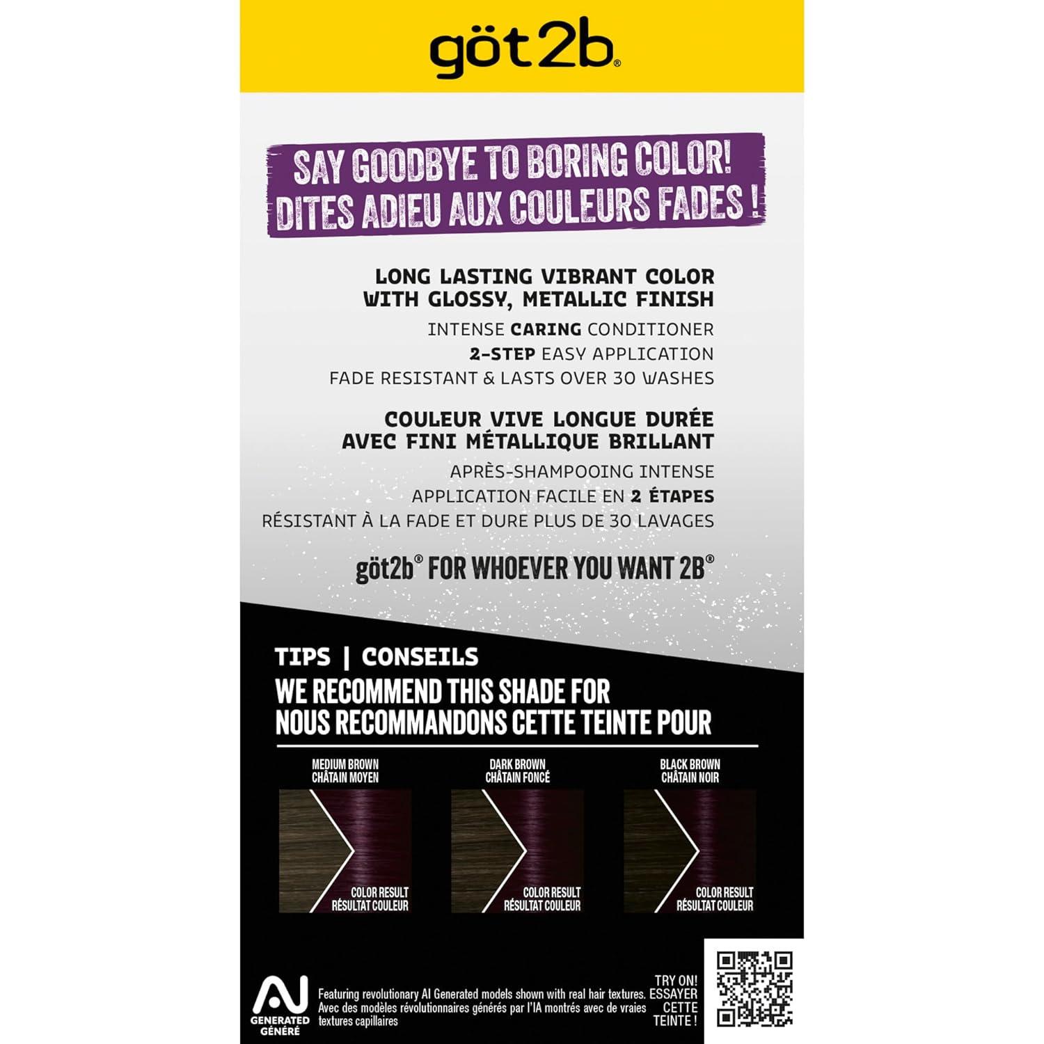 Schwarzkopf Got2b Metallics Permanent Hair Color, M49 Smoky Violet