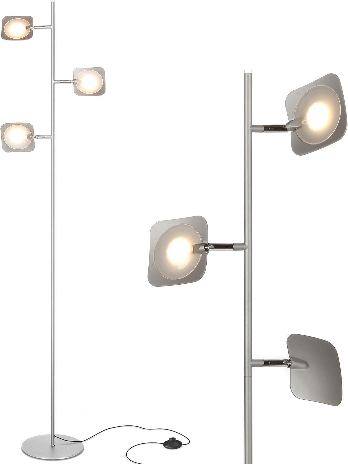 Tree 60 in. Industrial 3-Light 3-Way Dimming LED Floor Lamp with 3 Adjustable Spot Lights