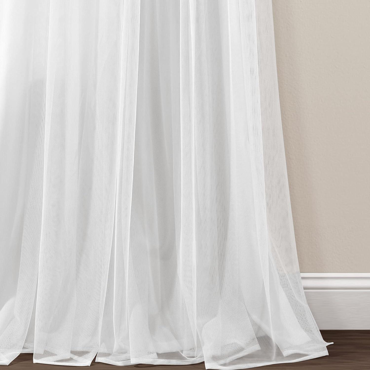 Polyester Semi Sheer Curtain Pair