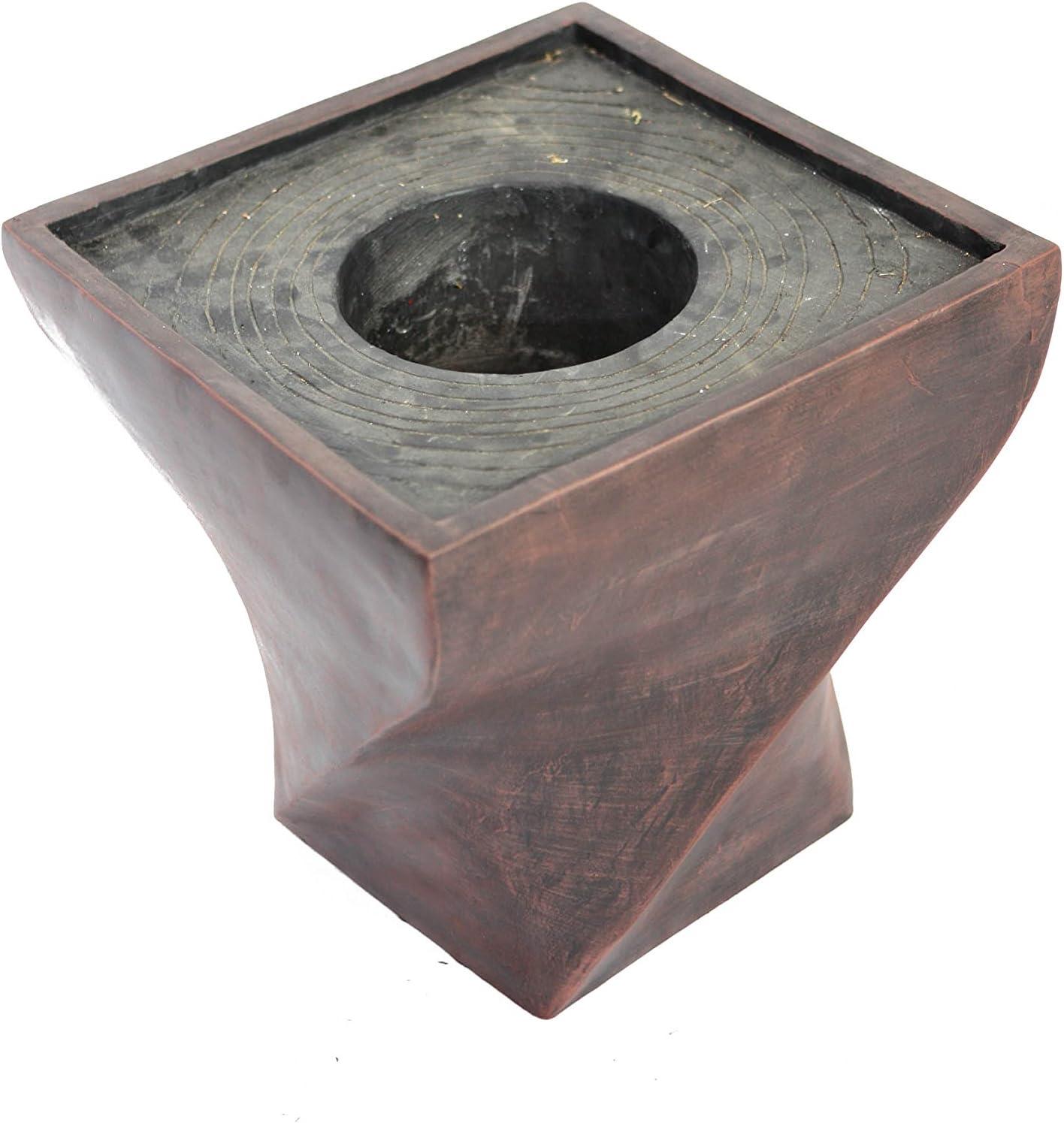 17.5'' Square Black/Bronze Fiberstone Indoor/Outdoor Planter