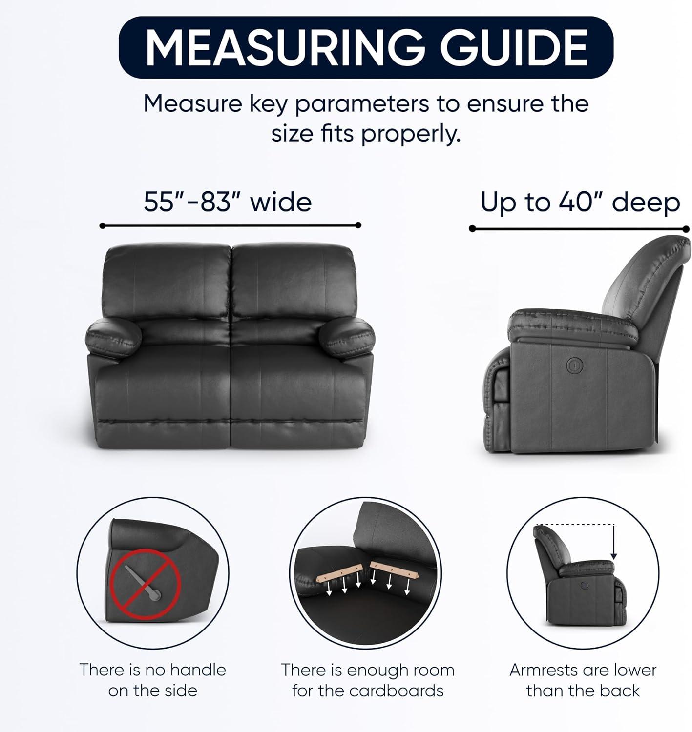 Stretchy Slipcover for Recliner Sofa - Easy to Clean & Durable - Microfibra Collection