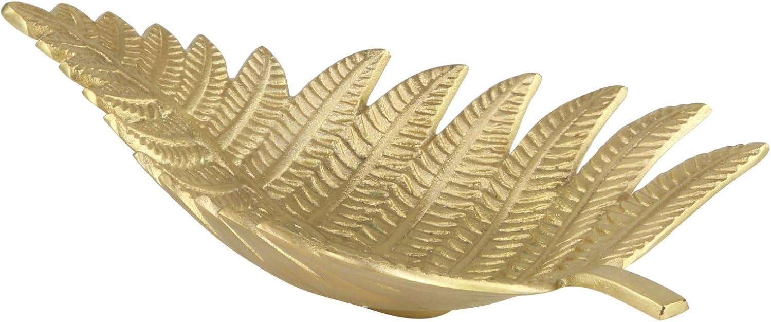 Set of 2 Contemporary Leaf Trays Gold - Olivia & May: Aluminum, Not Food Safe, Indoor Use