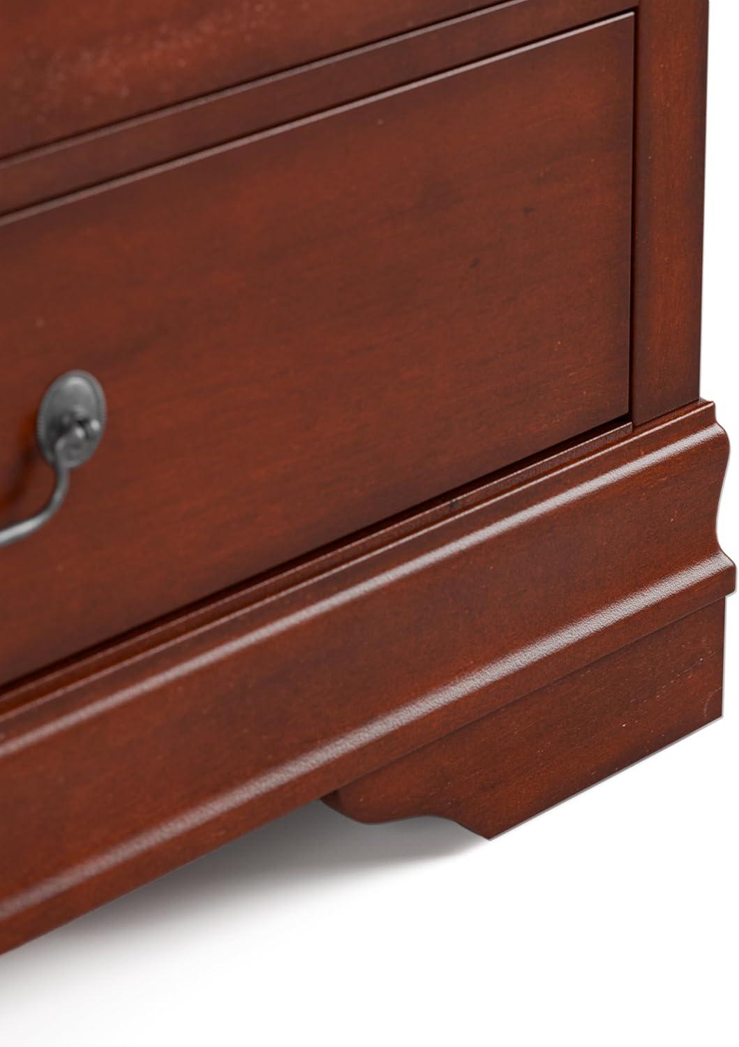 Furniture of America Toni Wood 6-Drawer Dresser with Mirror in Cherry