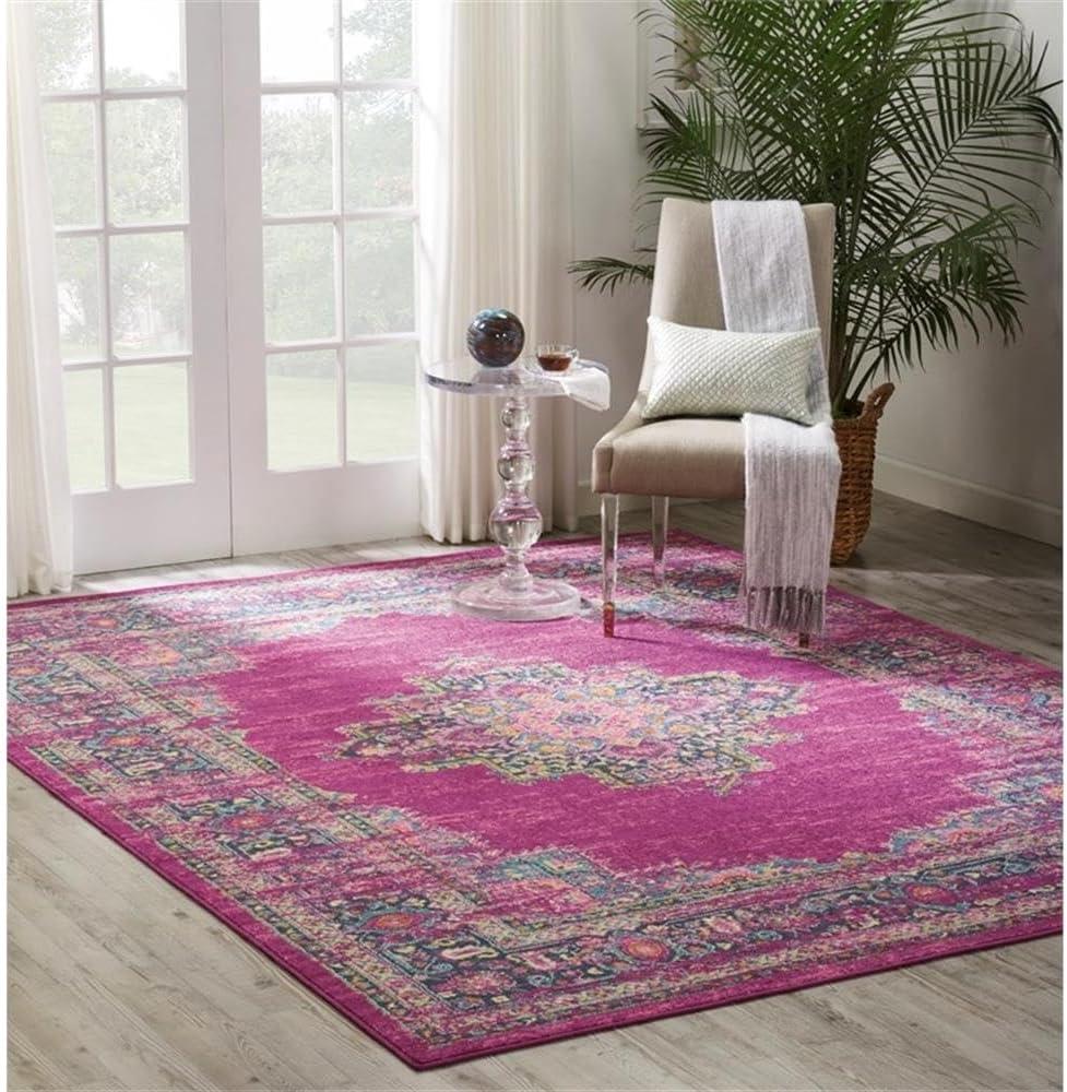 Nourison Passion Medallion Bohemian Indoor Rug Fuchsia 8' x 10'