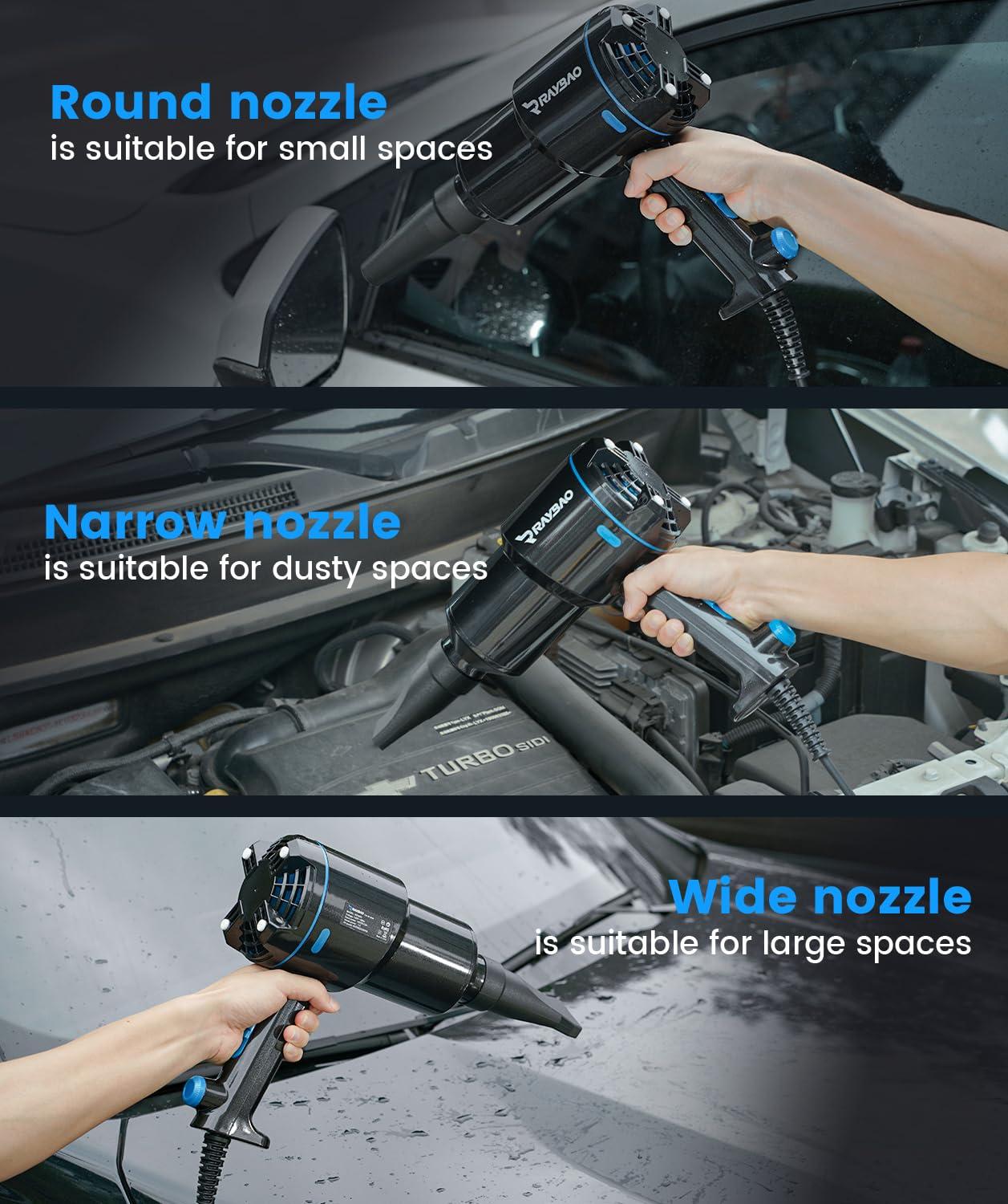 Car Dryer Air Blower -1300W Handheld High Powered Filtered Car Blower for Drying, 22000FPM / 90CFM Air Blower for Car Detailing, Washing, Cord 5M/16.4Ft Blower for Boat RV Motorcycle