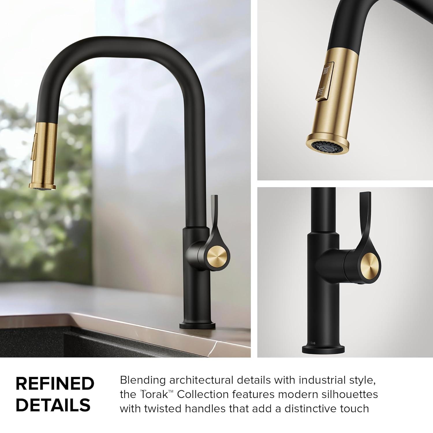 Matte Black Metal Single Handle Pull-down Kitchen Faucet with Sprayer