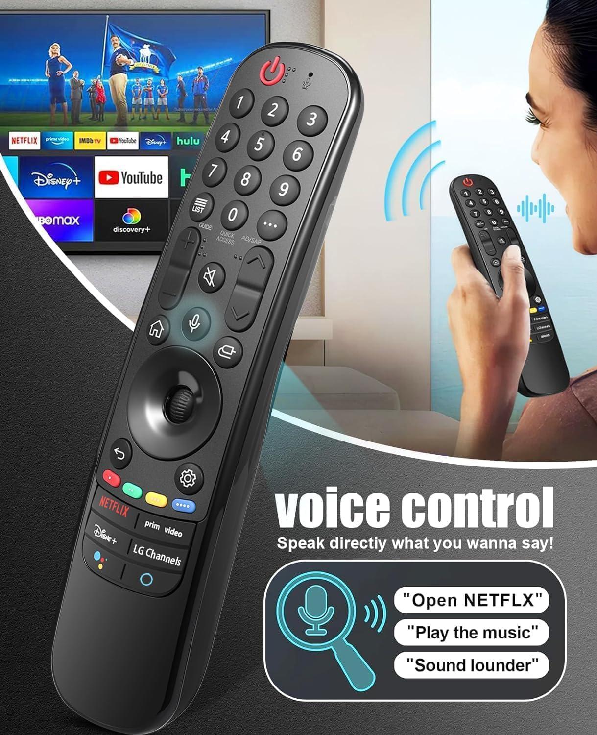 Black Voice Remote Control for LG Smart TV with Pointer and Voice Function