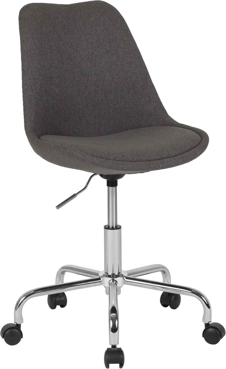 Flash Furniture Aurora Series Mid-Back Fabric Task Office Chair with Pneumatic Lift and Chrome Base