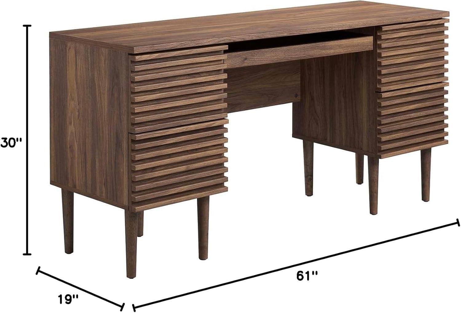 Modway Render Office Desk in Walnut