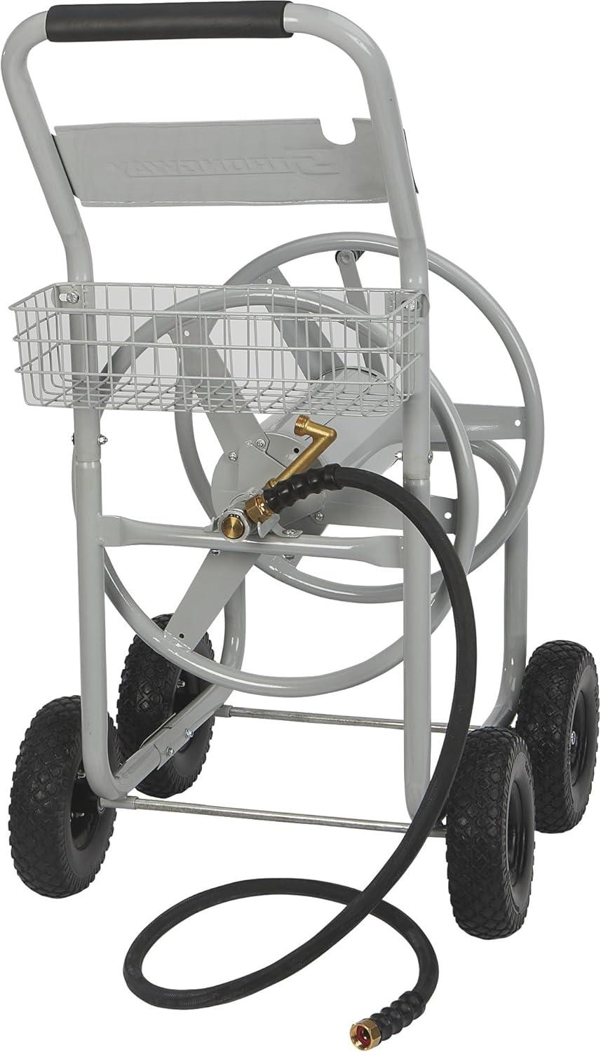 Heavy-Duty Steel Garden Hose Reel Cart with 400ft Capacity