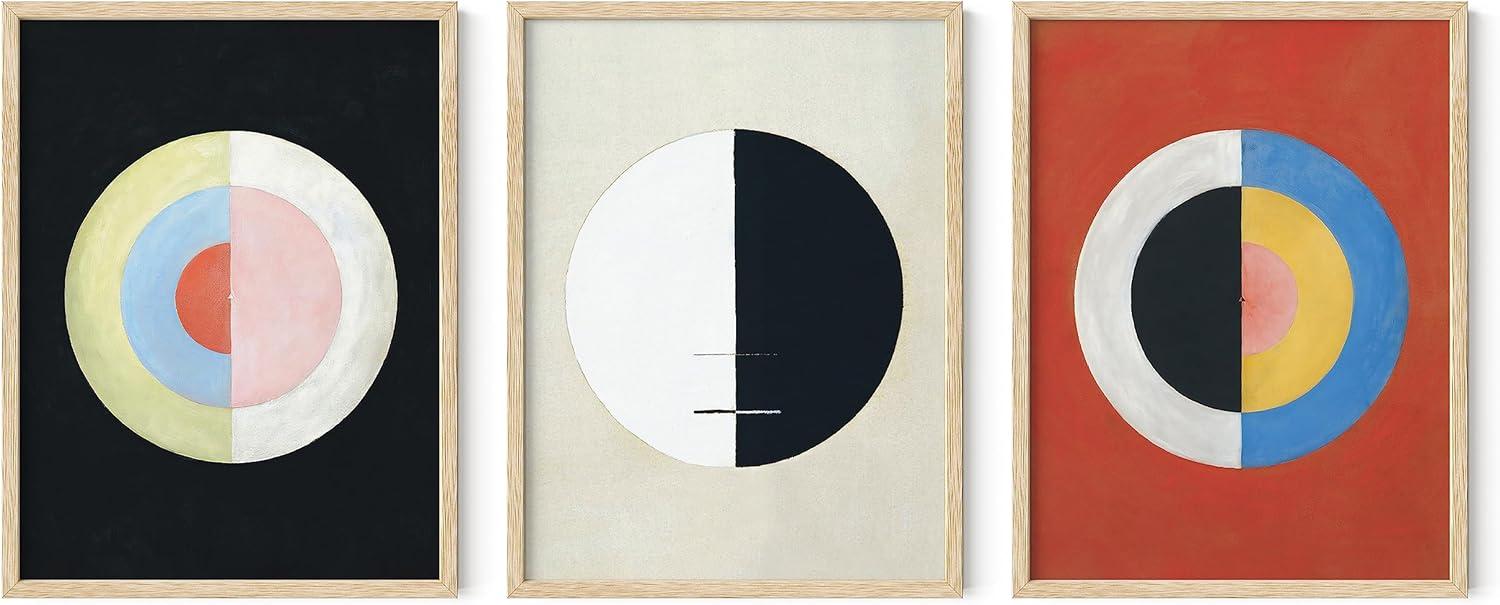 HAUS AND HUES Vintage Art Prints - Set of 3 Artist Posters Hilma Af Klint Classic Art Prints, Vintage Posters For Room Aesthetic, Geometric Art Print, Classical Painting Posters (Unframed, 12x16)