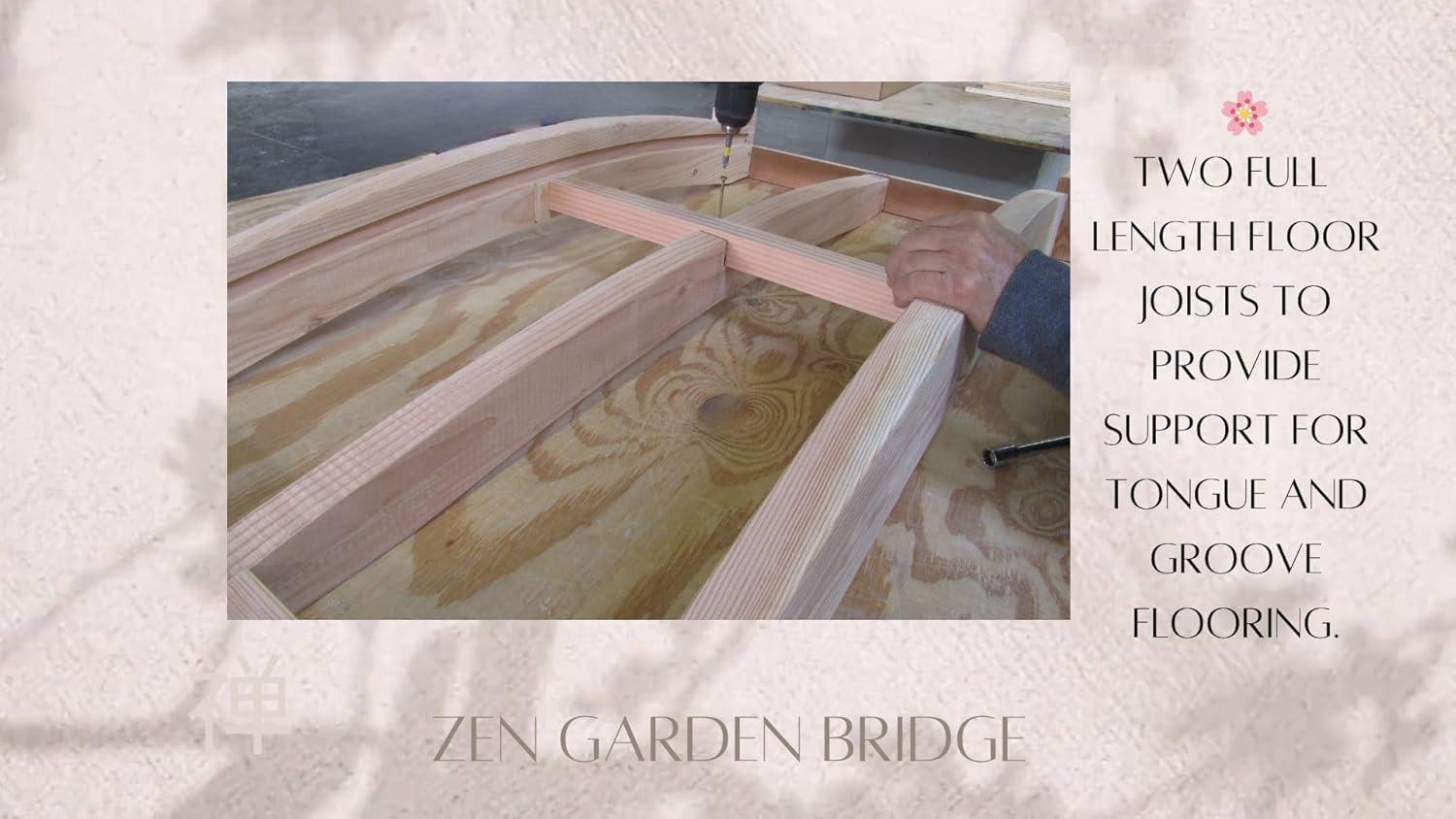 Zen 6-Foot Brown Wood Garden Bridge