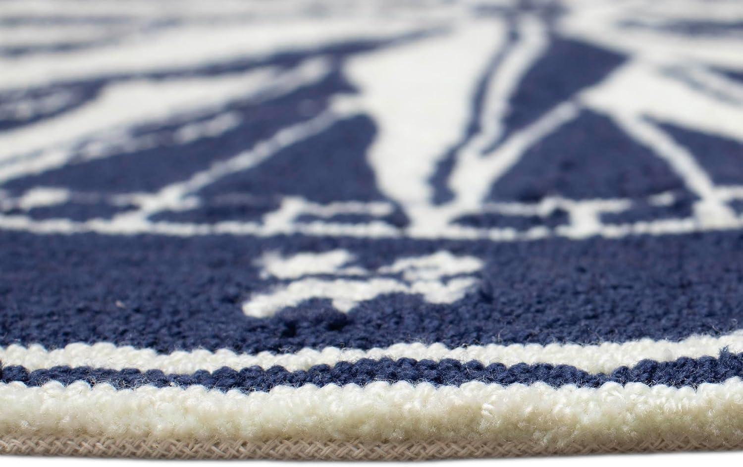 Navy Hand-Tufted Synthetic Rectangular 5' x 7' Outdoor Rug