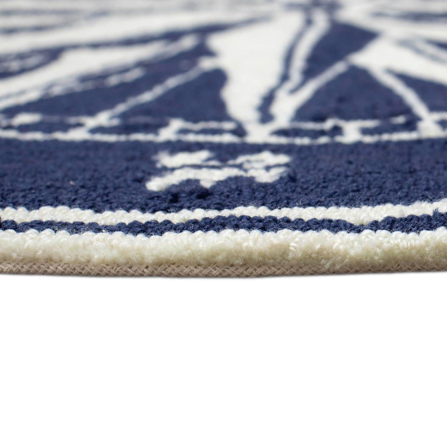 Navy Hand-Tufted Synthetic Rectangular 5' x 7' Outdoor Rug