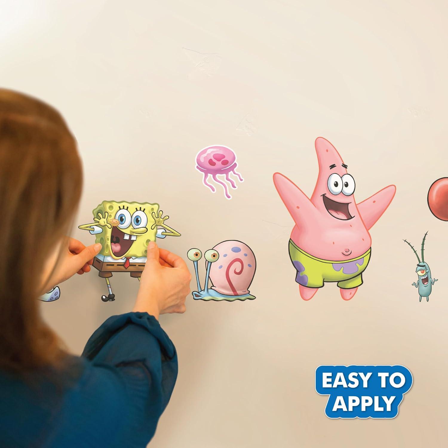 SpongeBob SquarePants Wall Decals - Patrick Star, Squidward, Mr. Krabs, Gary, Plankton, Sandy Cheeks Vinyl Wall Sticker Bedroom Decorations Peel and Stick Room Decor