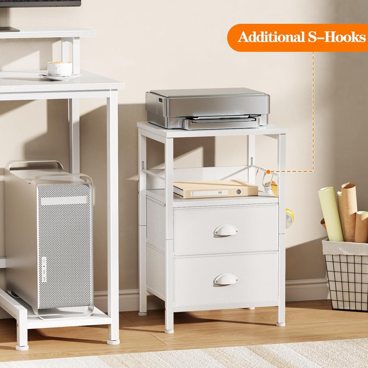 Furologee Nightstands Set of 2, White