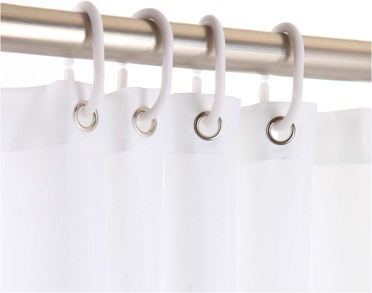 Evideco Solid Plastic Shower Curtain Hooks Rings (Set of 12)