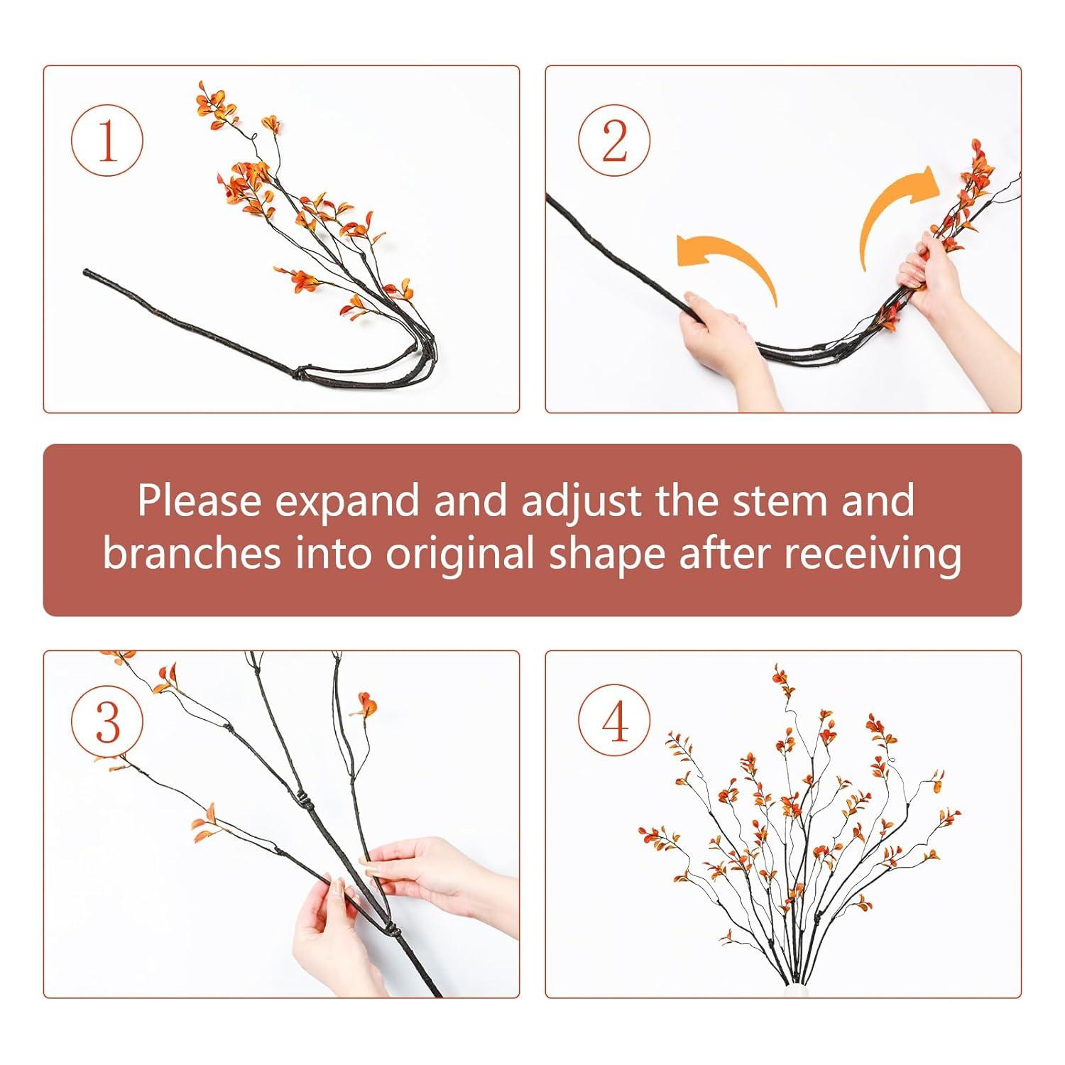 3pcs Artificial Ficus Branches - Lifelike Greenery for Vase | Faux Eucalyptus Banyan Twig Plants for Home, Wedding & Office Decor -