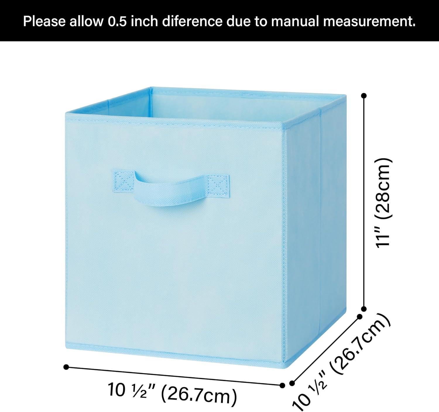 GRANNY SAYS 11 Inch Cube Storage Bins, Colorful Cube Storage Organizer, Fabric Storage Bins, Storage Cubes for Shelves, Closet, Toy Storage Bins for Kids Room, Play Room, Colour, 6-Pack