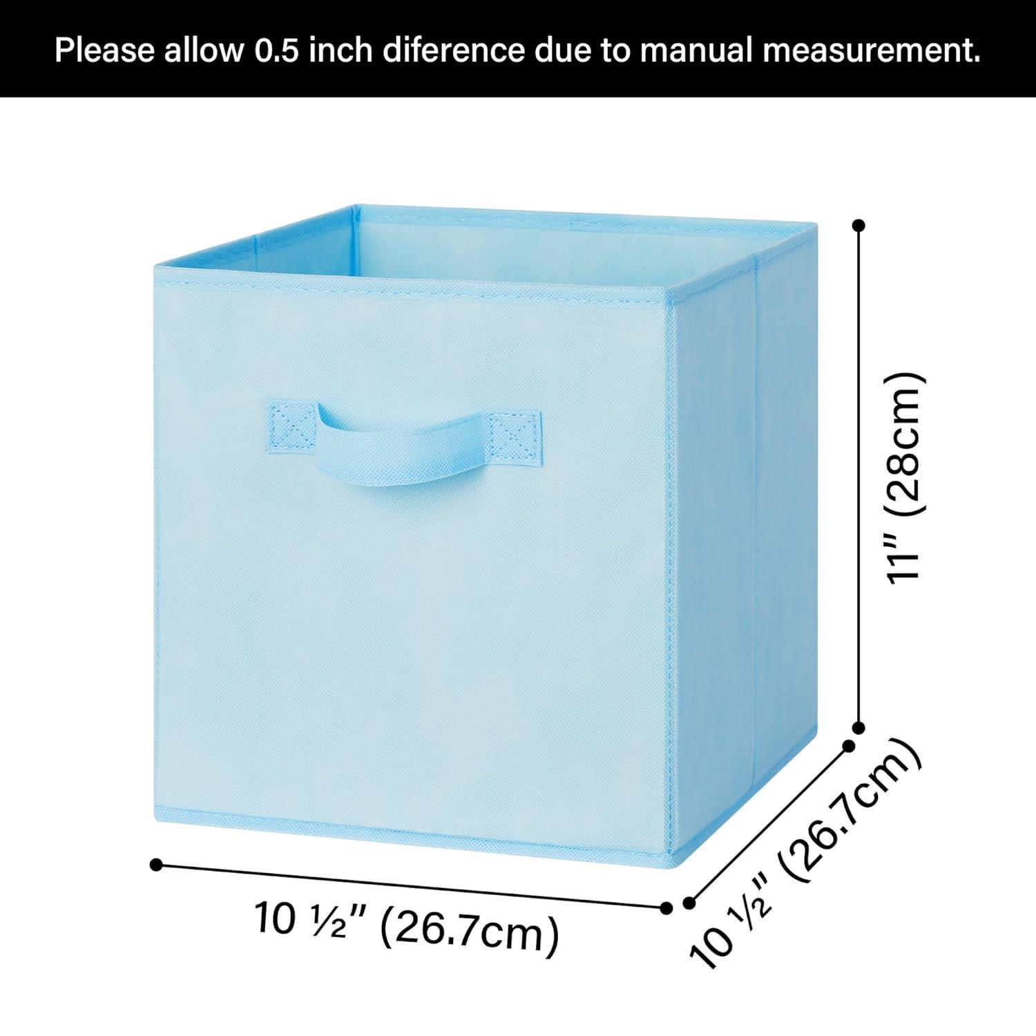 GRANNY SAYS 11 Inch Cube Storage Bins, Colorful Cube Storage Organizer, Fabric Storage Bins, Storage Cubes for Shelves, Closet, Toy Storage Bins for Kids Room, Play Room, Colour, 6-Pack