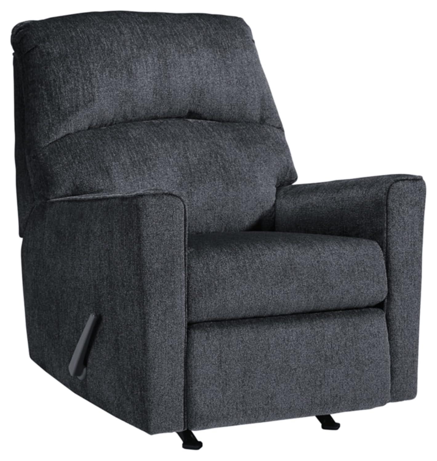 Fabric Upholstered Rocker Recliner with Tufted Back Charcoal Gray - Saltoro Sherpi