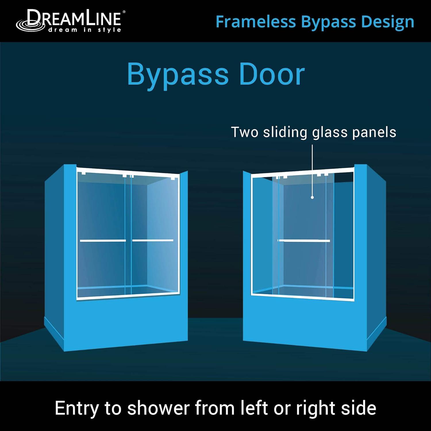 Encore 56" W x 58" H Semi-Frameless Tub Door with ClearMax Technology