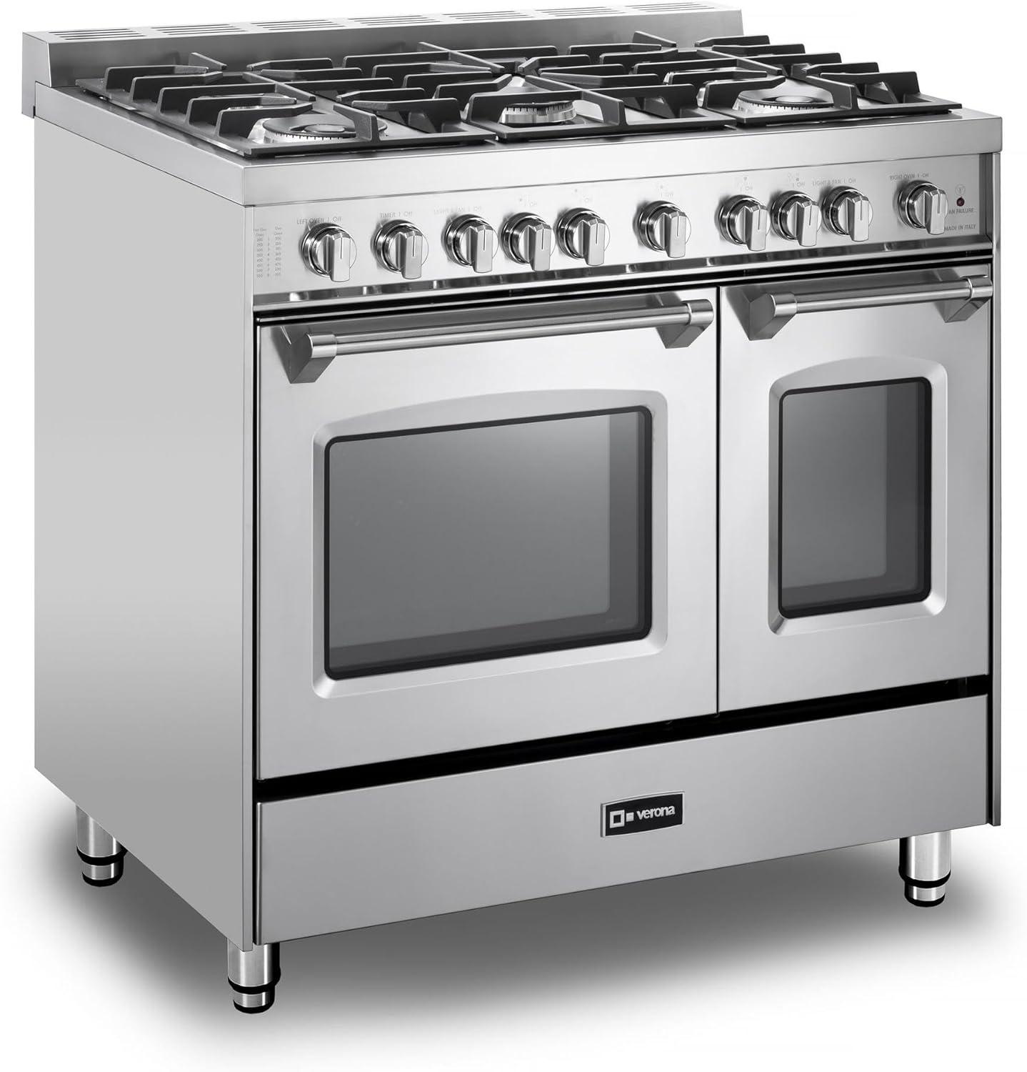 VERONA VPFSGG365DSS Stainless Steel 36" Gas Double Oven Range - Prestige Series