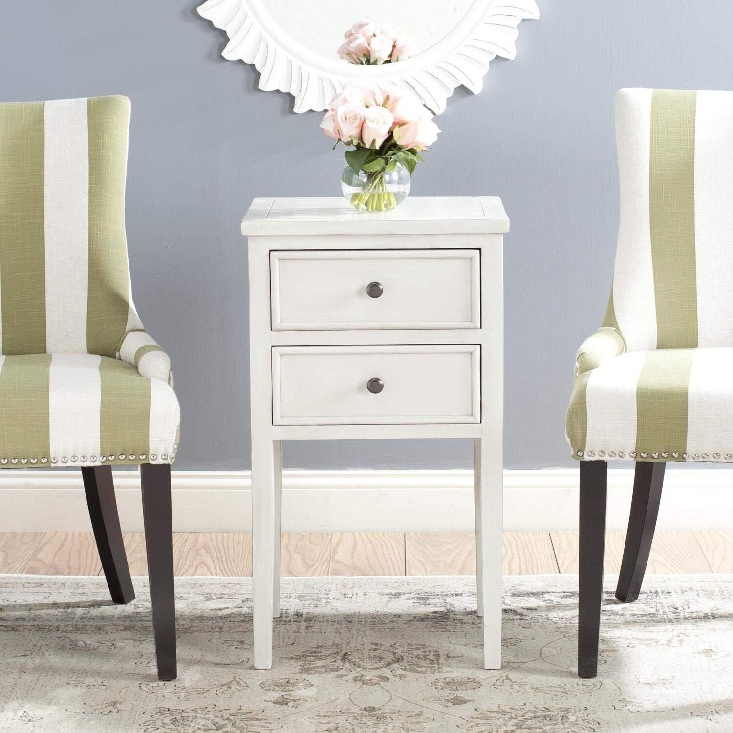 Toby Accent Table with Storage Drawers - Ash Grey - Safavieh.