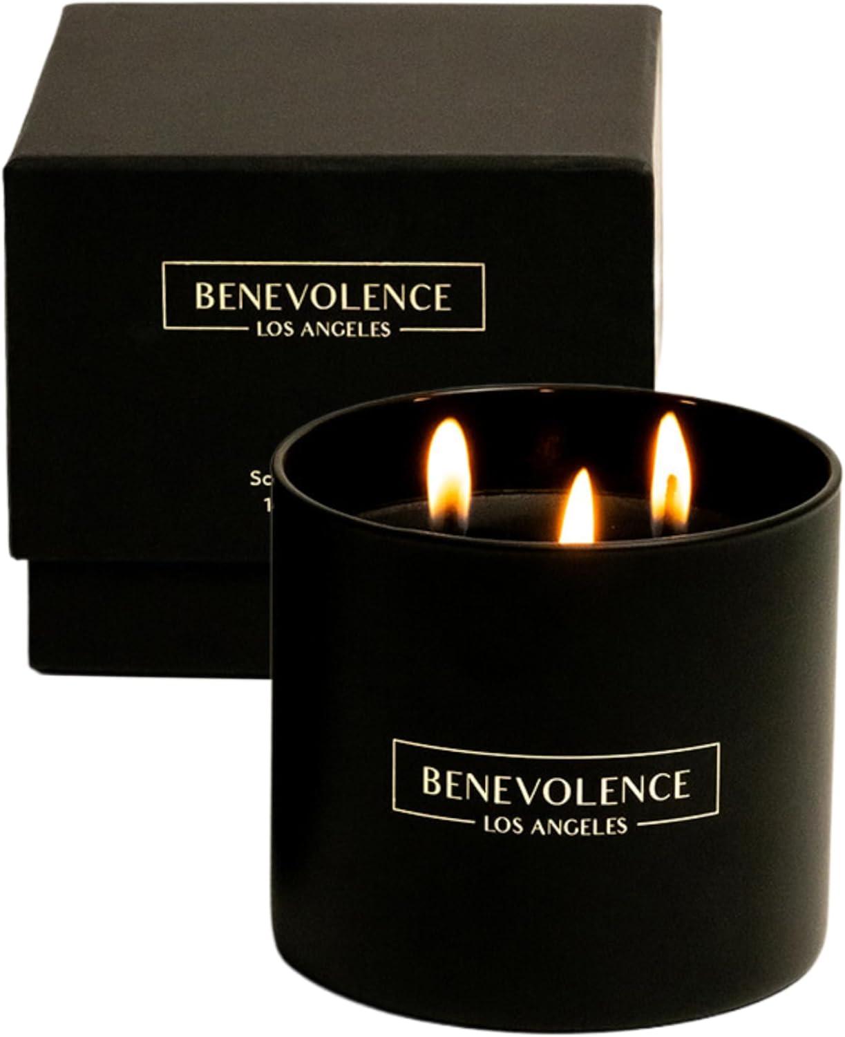 Benevolence LA  Black Wax  Scented Candle With Charcoal Scent- 14.5 oz