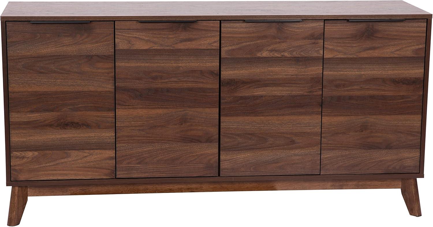 Flash Furniture 60" Buffet Cabinet with 4 Soft Close Doors and Adjustable Shelves - Dark Walnut