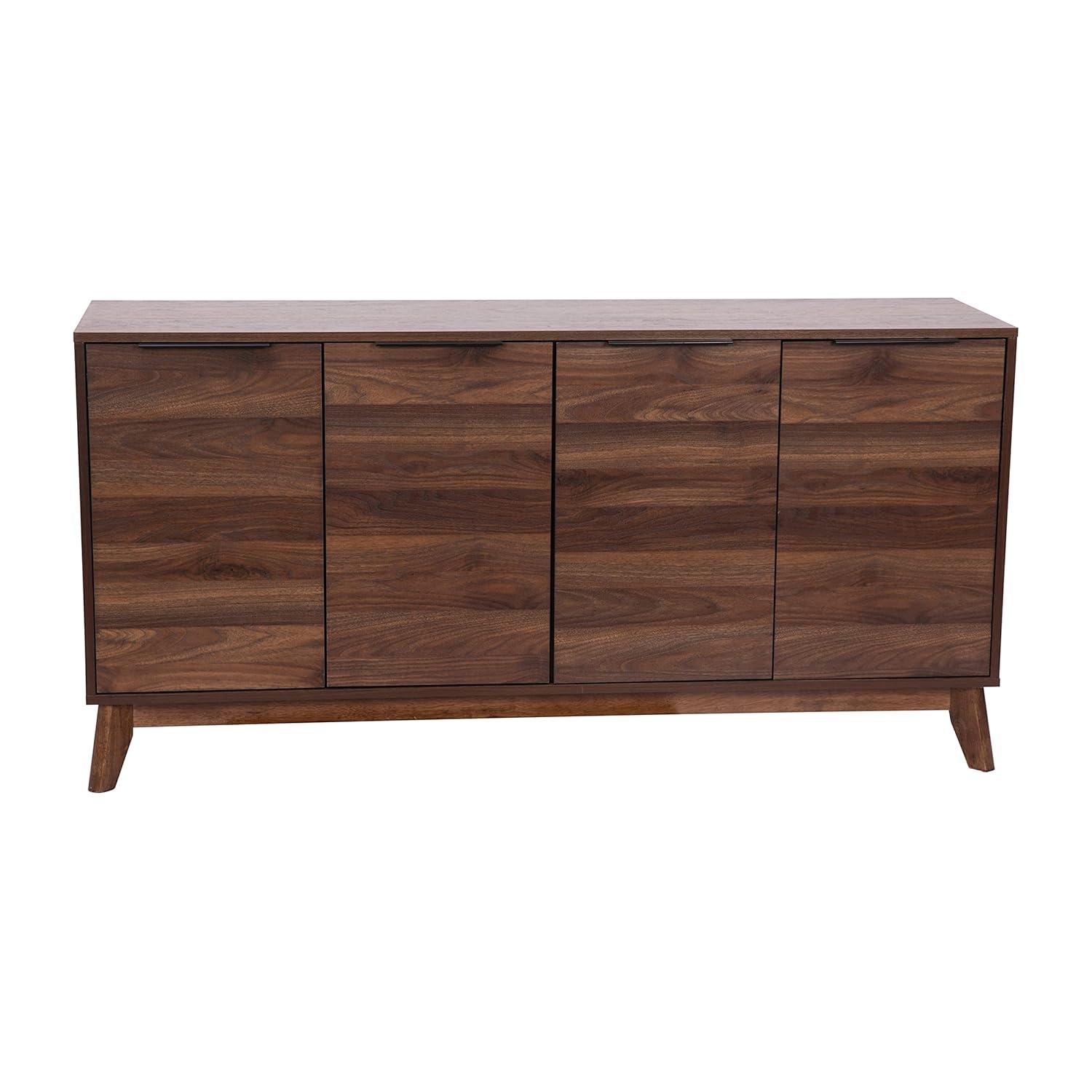 Flash Furniture 60" Buffet Cabinet with 4 Soft Close Doors and Adjustable Shelves - Dark Walnut