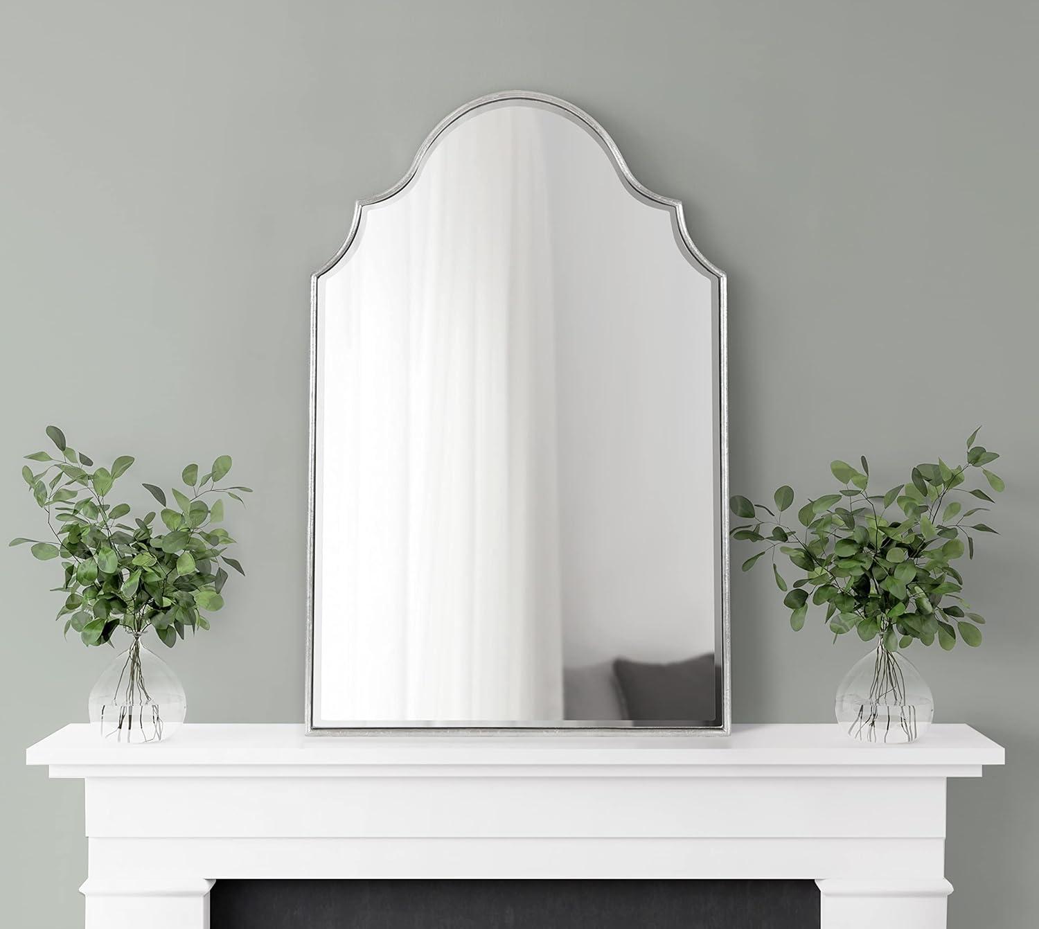 Kate and Laurel Leanna Framed Arch Wall Mirror, 20x30, Silver