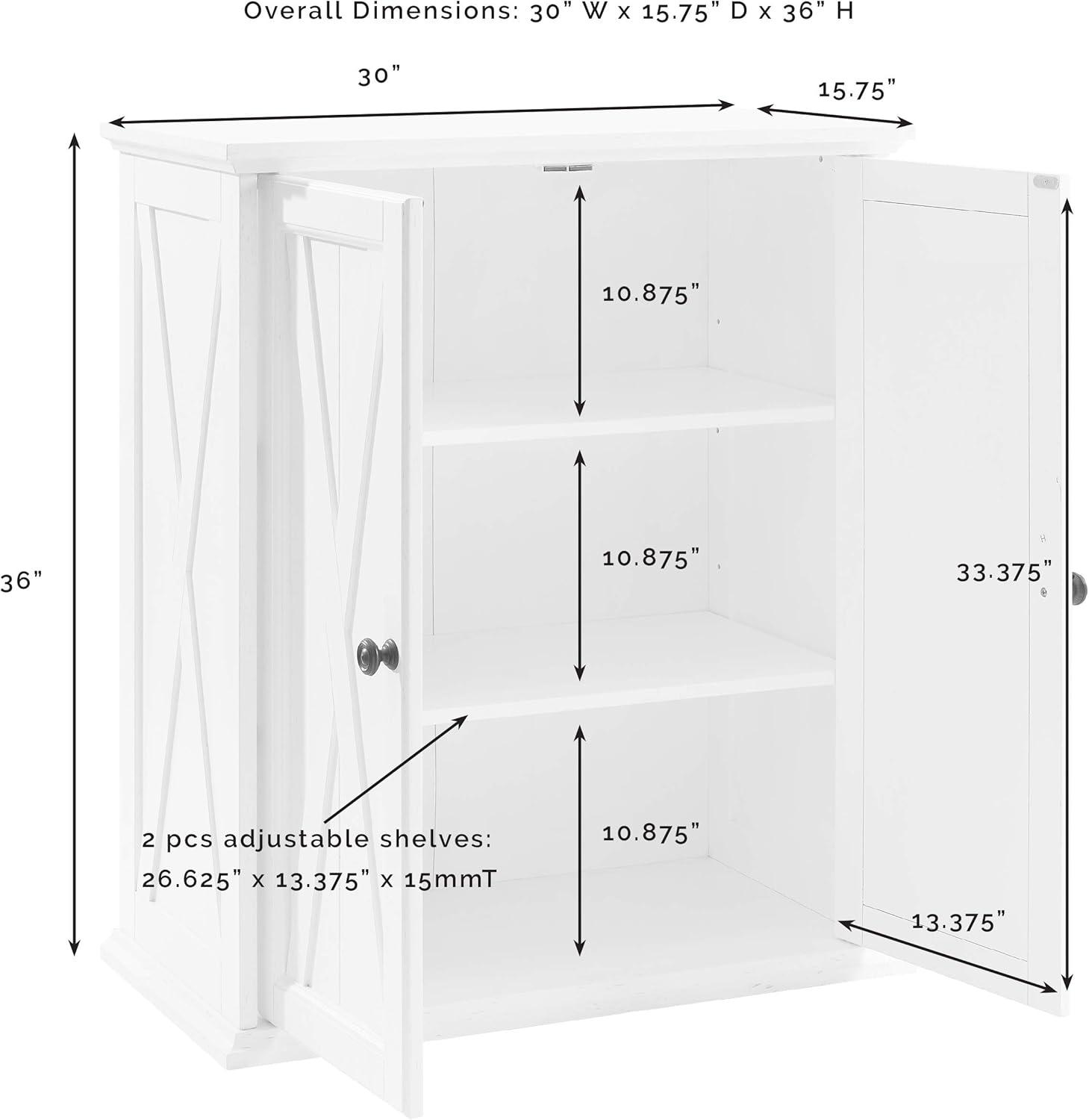 Crosley Clifton Stackable Pantry White: Farmhouse Style, Wood Veneer, Adjustable Shelves, Anti-Tip Hardware