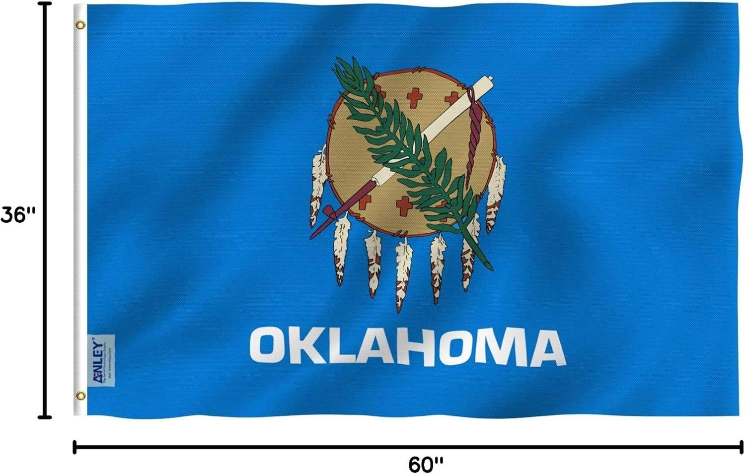 Oklahoma State Flag 3x5 Foot Polyester with Brass Grommets