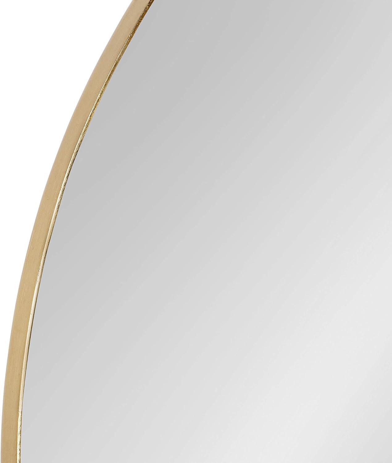 Kate and Laurel Rollo Midcentury Capsule Wall Mirror, 16 x 48, Gold, Decorative Full Length Oval Mirror for Wall