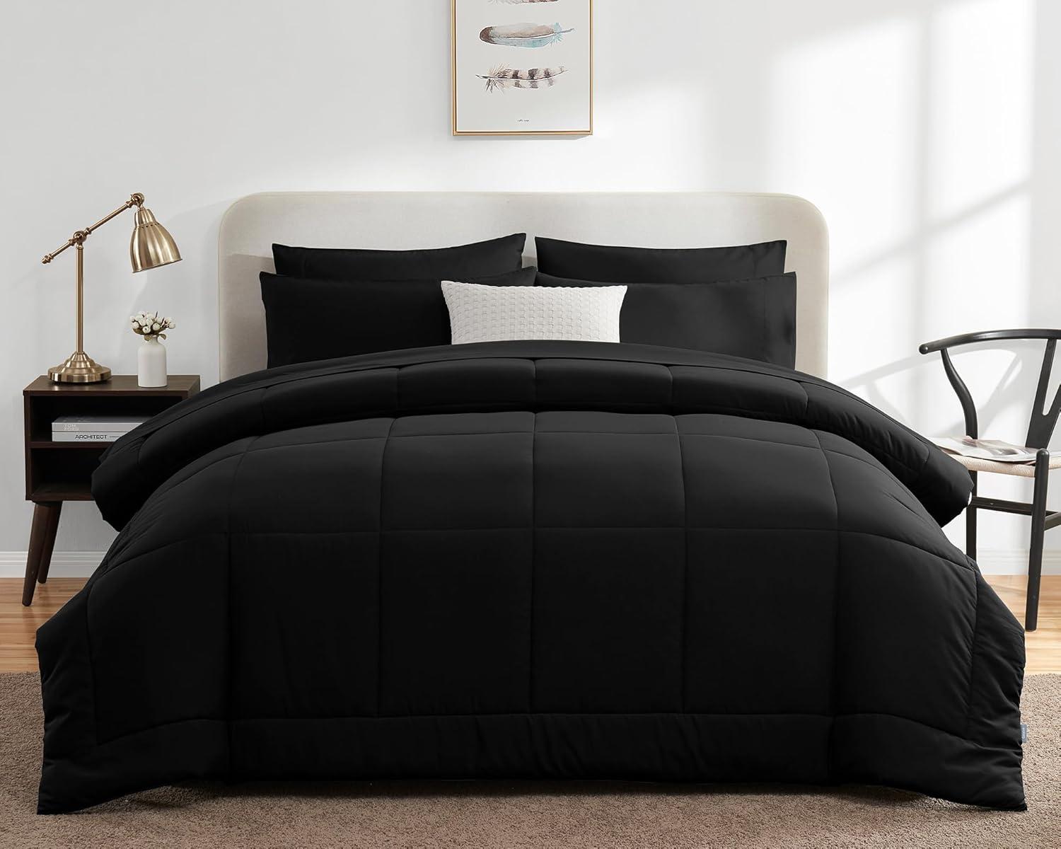 Black Queen Reversible Down Alternative Microfiber Bedding Set