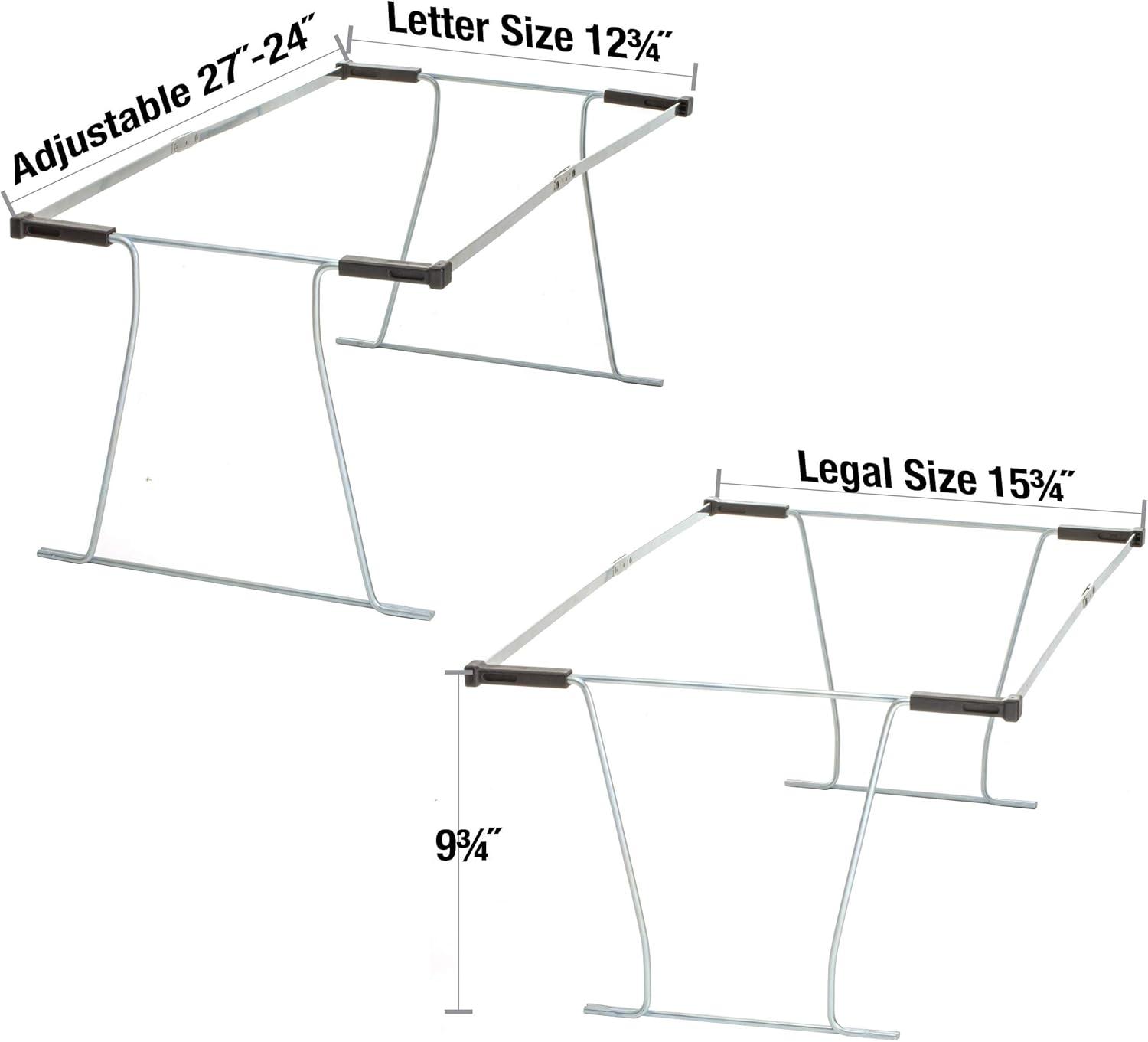 Officemate Universal Hanging File Frame, Letter and Legal Size, Rails 24" to 27", Steel, 1 Set (91966), Assorted Colors