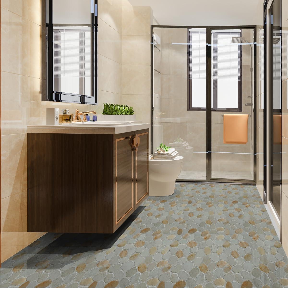 Hawaii 12" x 12" Natural Stone Pebbles Mosaic Wall & Floor Tile