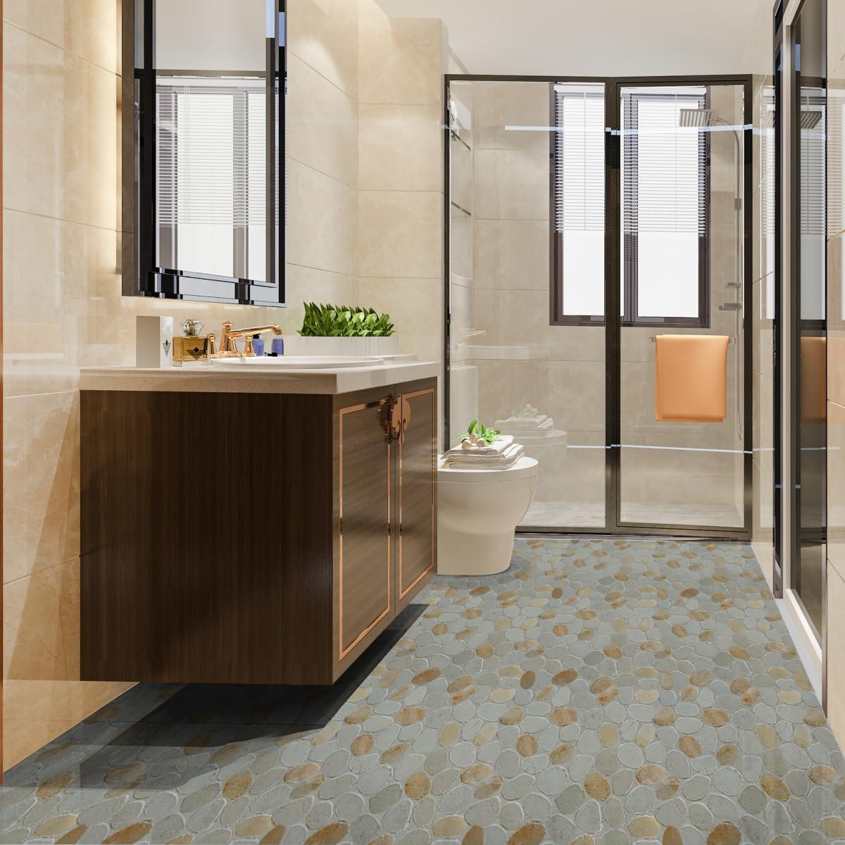 Hawaii 12" x 12" Natural Stone Pebbles Mosaic Wall & Floor Tile