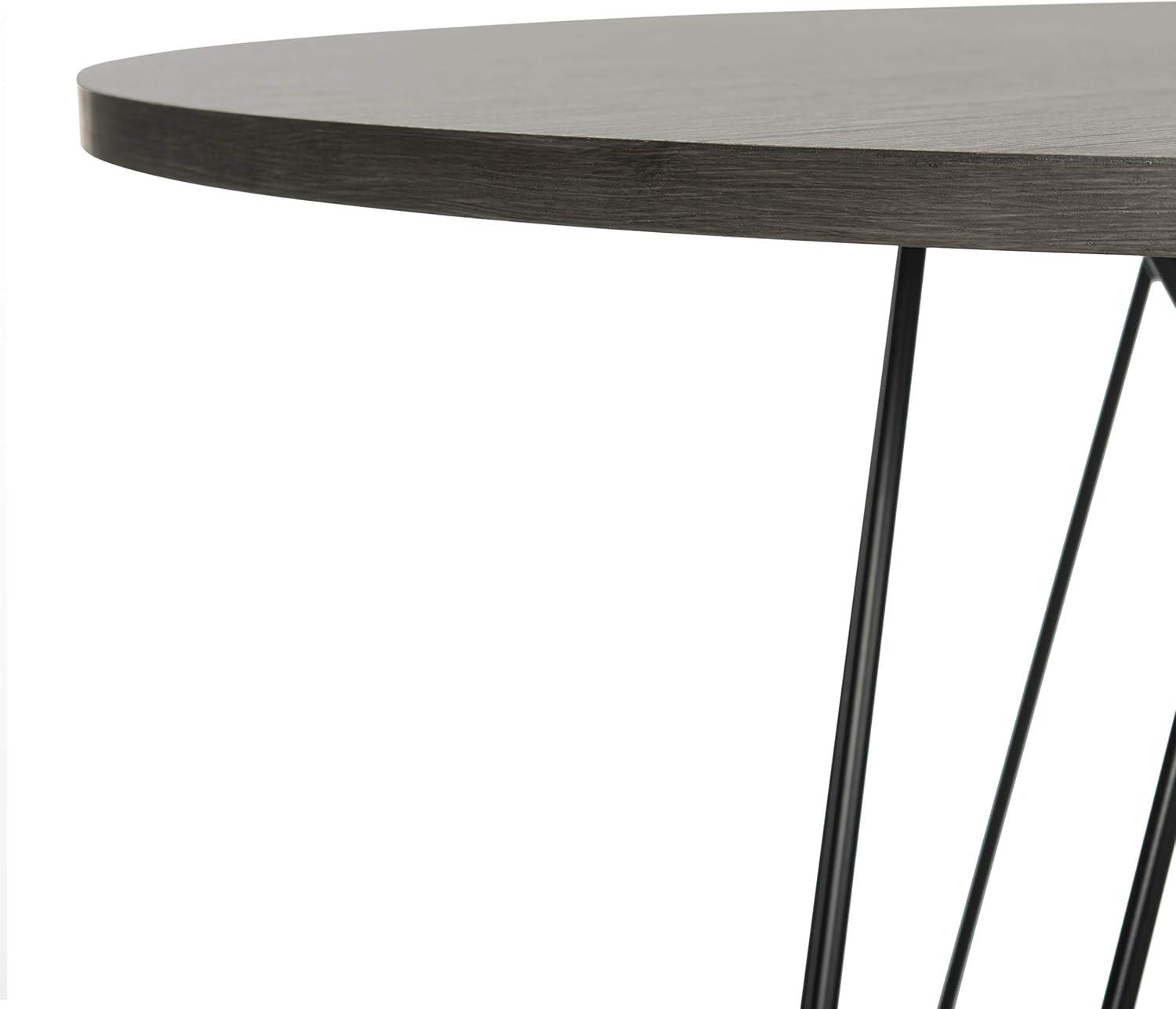 Contemporary Transitional 35" Round Dining Table in Dark Grey