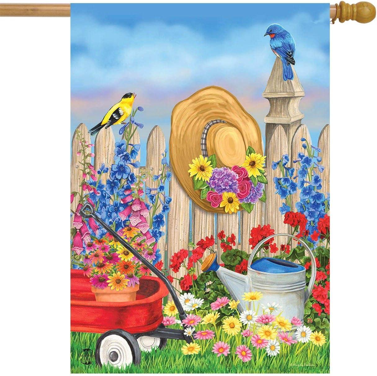 Briarwood Lane Spring House Flag 40x28 For Outdoor Pansies Seasonal For Spring House Flag