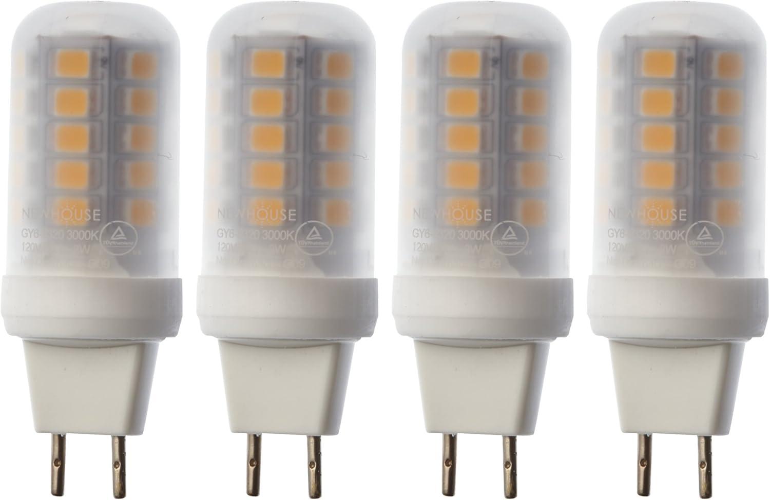 Warm White Bi-pin LED Bulbs with Specialty Base, 4-Pack