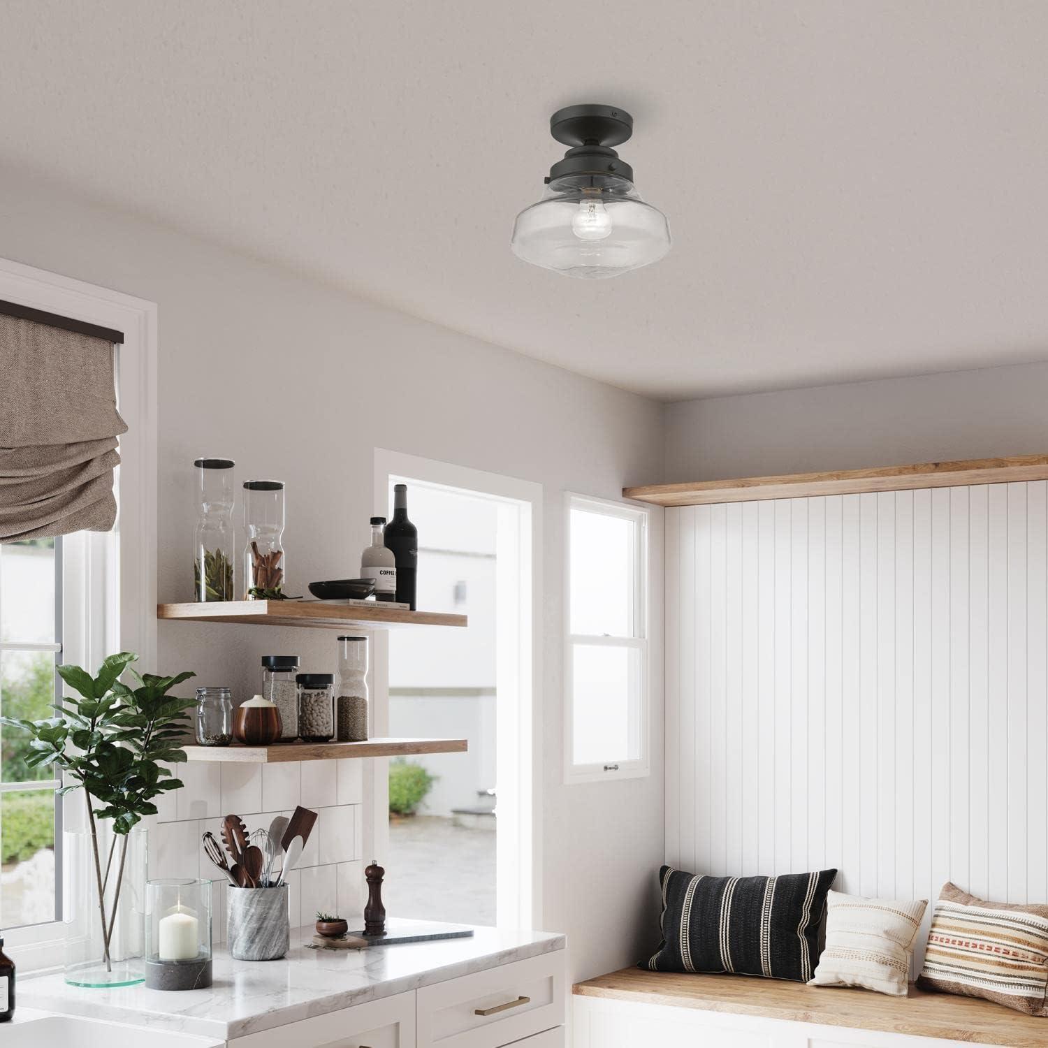 Livex Lighting Avondale 1 - Light Semi-Flush Mount in  Black