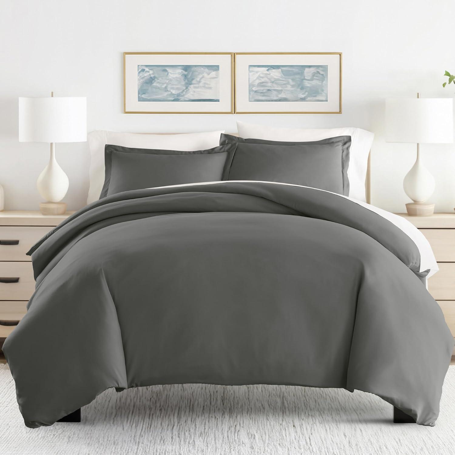 Gray Twin/Twin XL Ultra Soft Microfiber Duvet Cover Set