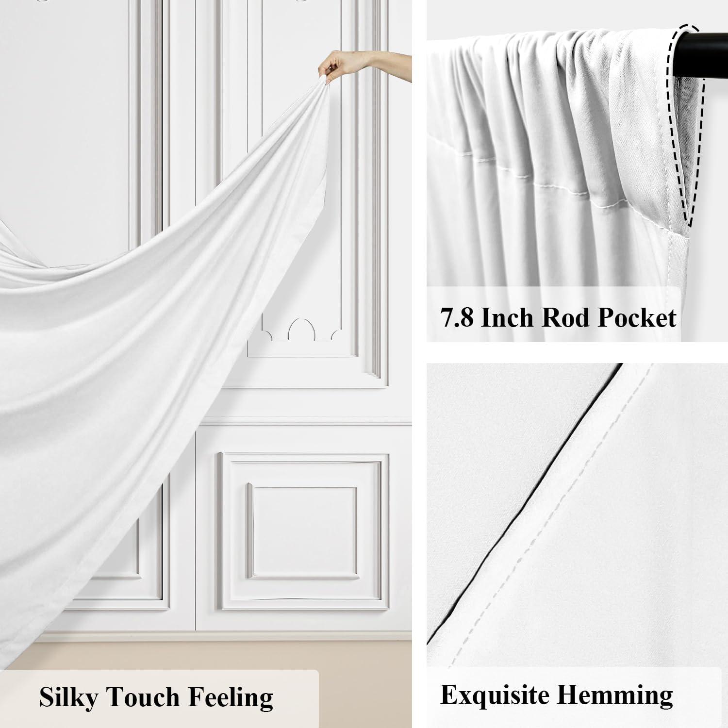 10x10ft White Backdrop Curtain for Parties Wrinkle Free Wedding Baby Curtain Backdrops for Birthday Party