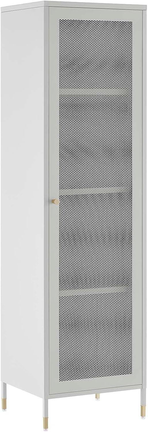 Gray Tall Metal Storage Cabinet with Adjustable Shelves