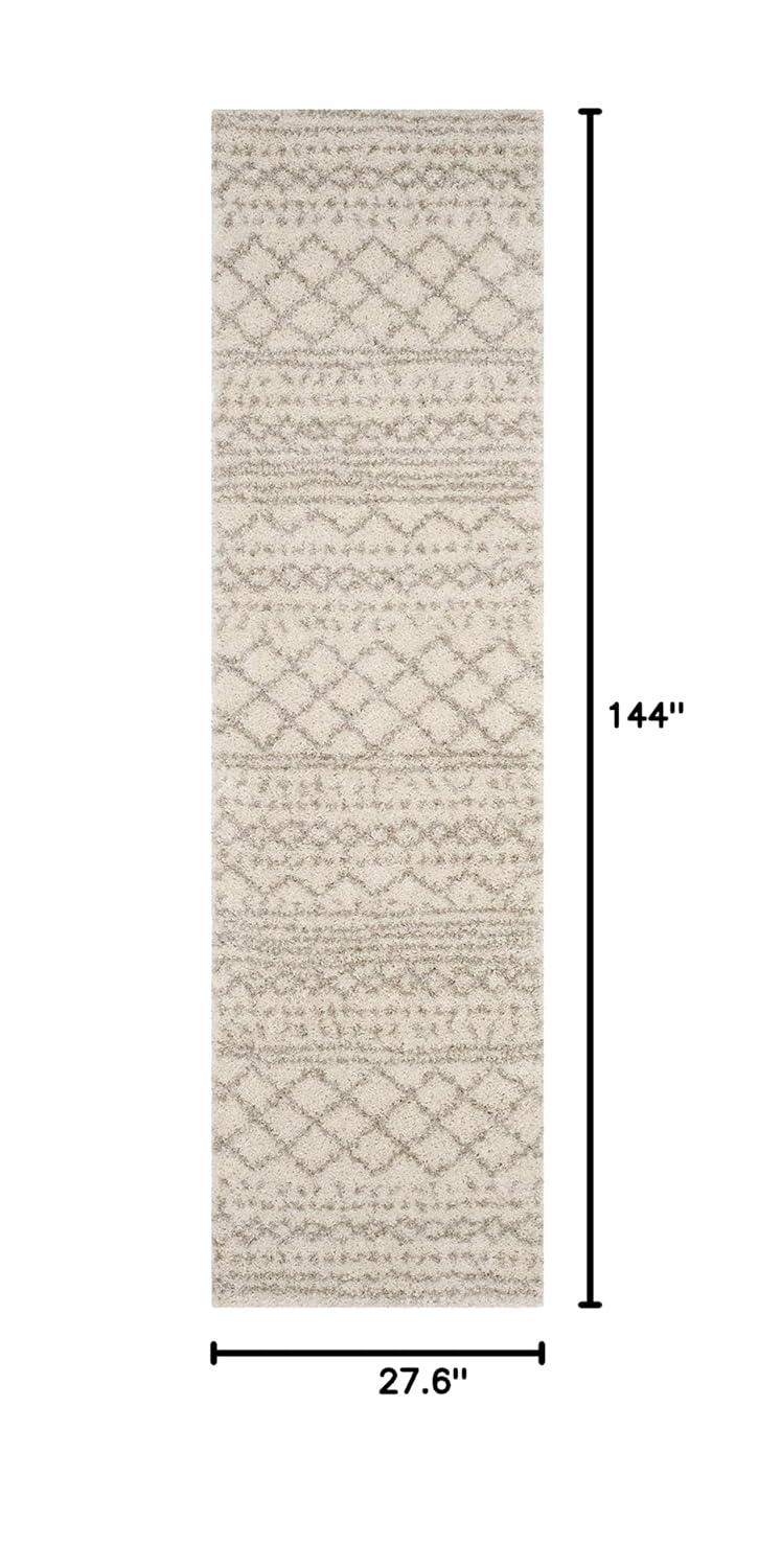Arizona Shag ASG741 Power Loomed Indoor Runner Rug - Ivory/Beige - 2'3"x12' - Safavieh