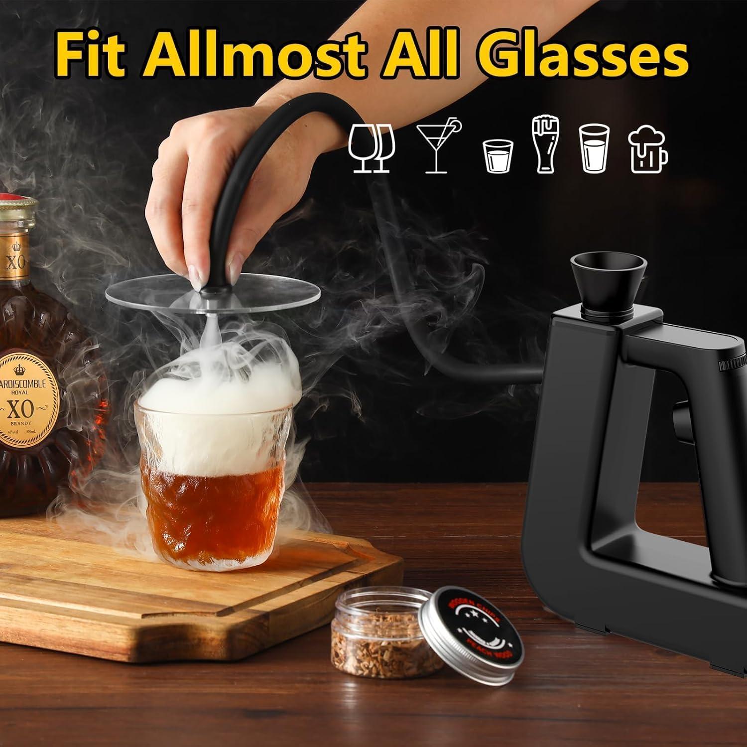 Black Electric Handheld Cocktail Smoker Kit with Wood Chips