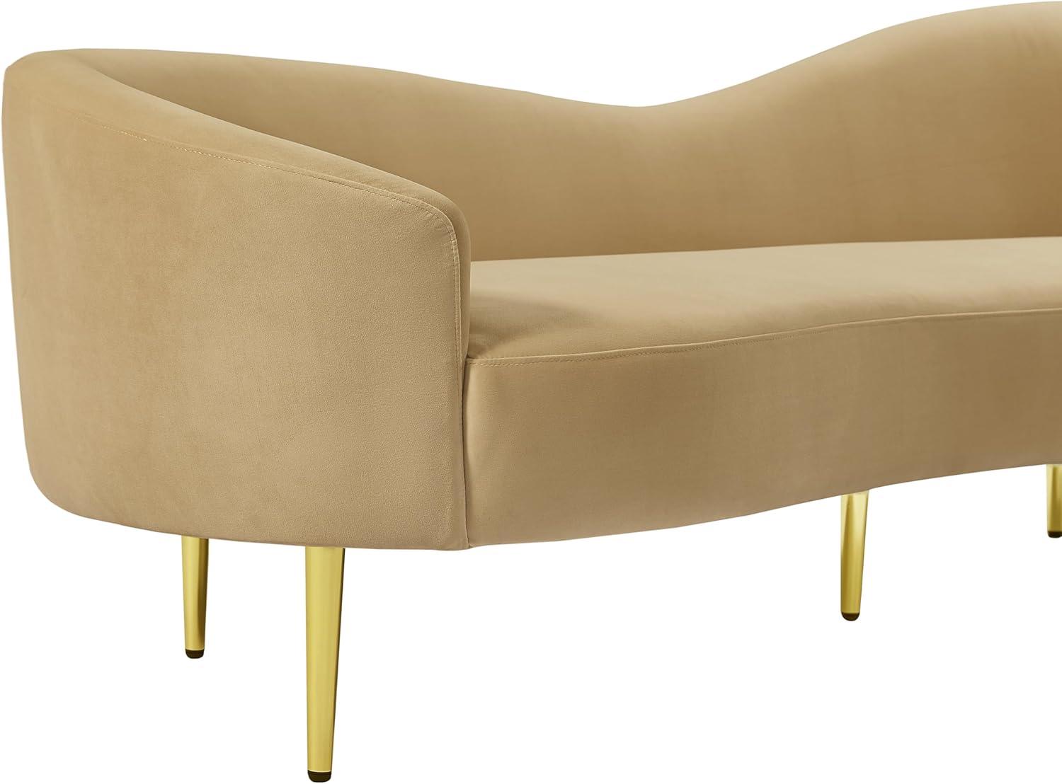 Meridian Furniture Ritz Camel Velvet Sofa